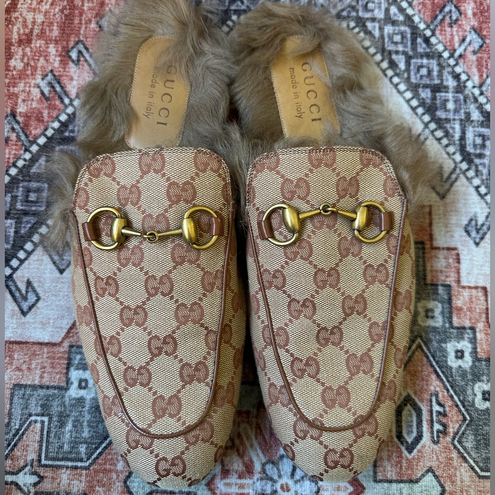 Gucci Princetown GG Canvas Slippers